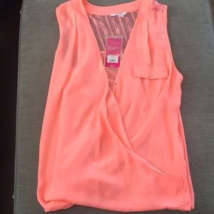 NWT Coral Sheer Blouse